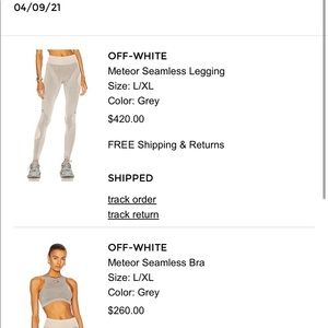 Off- White 2 piece Meteor Seamless